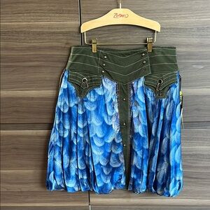 Stunning & unique Oilily silk and cotton bubble skirt, amazing details! Size 38